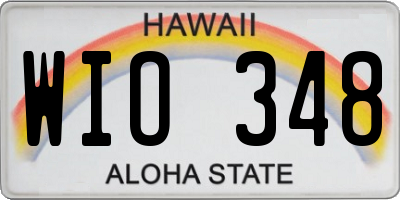 HI license plate WIO348
