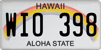 HI license plate WIO398