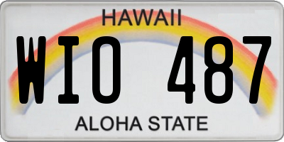HI license plate WIO487