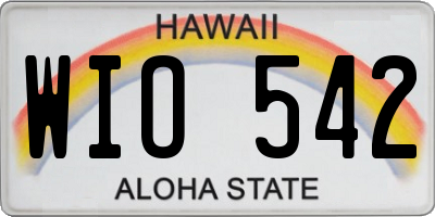 HI license plate WIO542