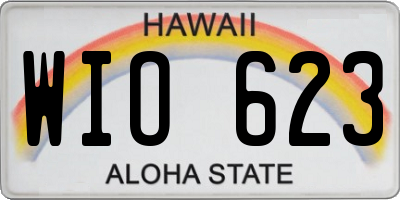 HI license plate WIO623