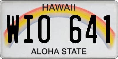 HI license plate WIO641