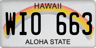 HI license plate WIO663