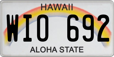 HI license plate WIO692