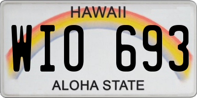 HI license plate WIO693