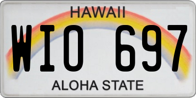 HI license plate WIO697