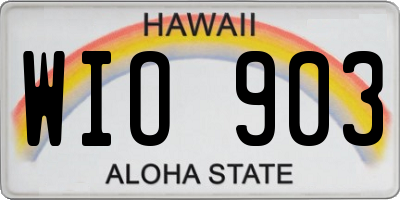 HI license plate WIO903