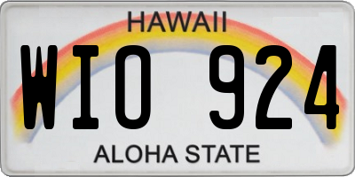 HI license plate WIO924