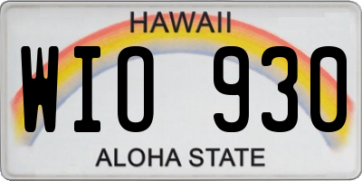 HI license plate WIO930