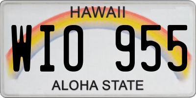HI license plate WIO955