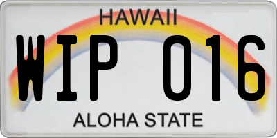 HI license plate WIP016