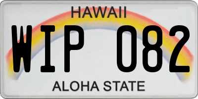 HI license plate WIP082