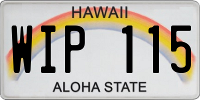 HI license plate WIP115