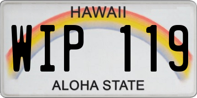 HI license plate WIP119