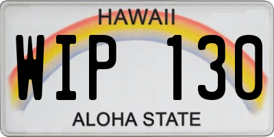 HI license plate WIP130