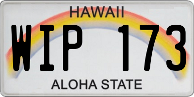 HI license plate WIP173