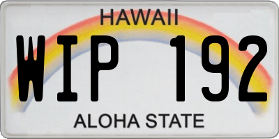 HI license plate WIP192
