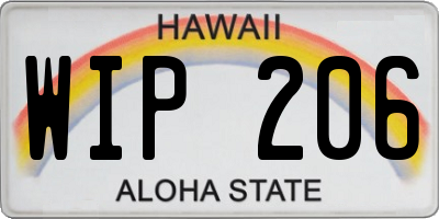 HI license plate WIP206
