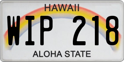 HI license plate WIP218