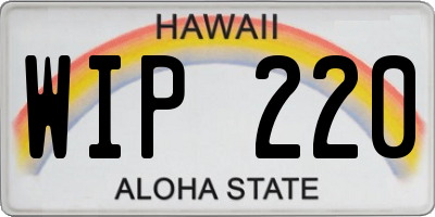 HI license plate WIP220