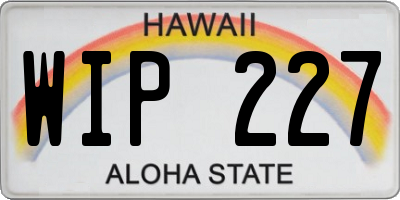 HI license plate WIP227