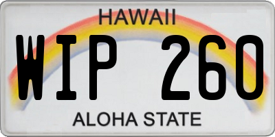 HI license plate WIP260