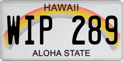 HI license plate WIP289