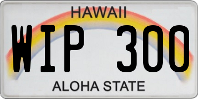 HI license plate WIP300