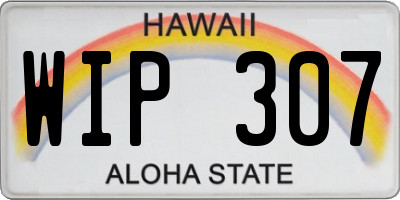 HI license plate WIP307
