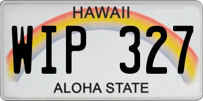 HI license plate WIP327