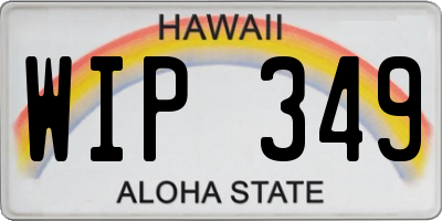 HI license plate WIP349