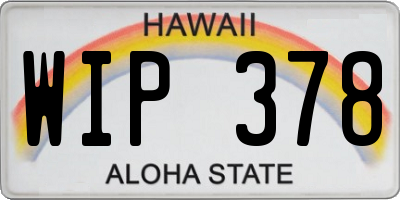 HI license plate WIP378
