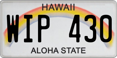 HI license plate WIP430