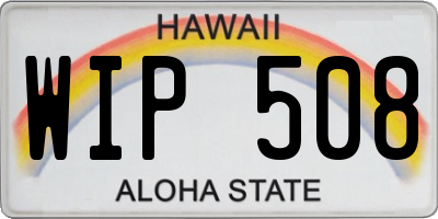 HI license plate WIP508