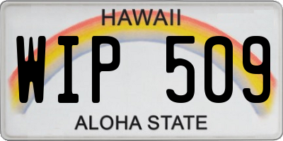 HI license plate WIP509