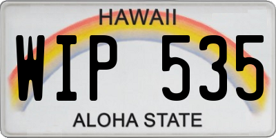 HI license plate WIP535