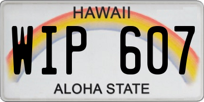 HI license plate WIP607