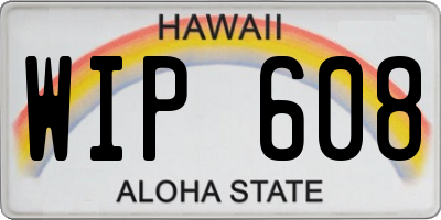 HI license plate WIP608