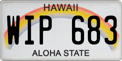 HI license plate WIP683