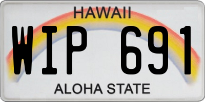 HI license plate WIP691