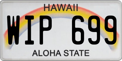 HI license plate WIP699