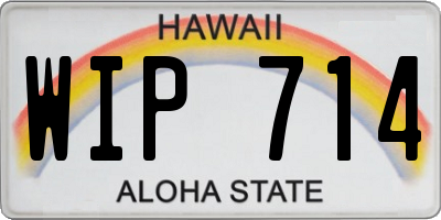 HI license plate WIP714