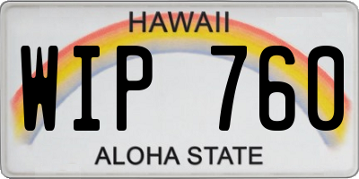 HI license plate WIP760