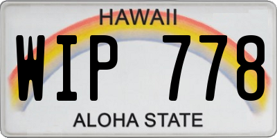 HI license plate WIP778