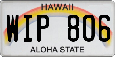 HI license plate WIP806