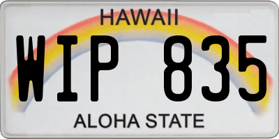 HI license plate WIP835