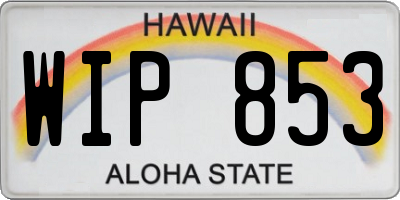 HI license plate WIP853