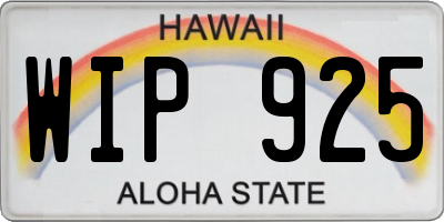 HI license plate WIP925