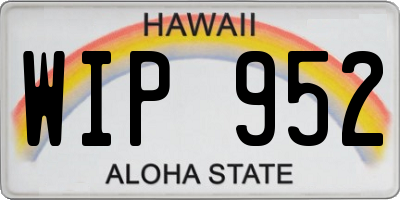 HI license plate WIP952