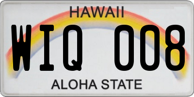 HI license plate WIQ008